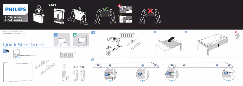 Page n°1 - Guide de démarrage rapide Philips 70PUS6704