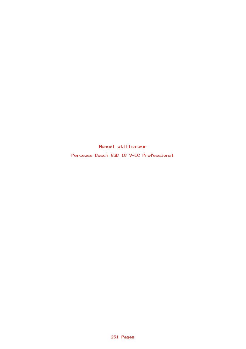 Page 1 de la notice Manuel utilisateur Bosch GSB 18 V-EC Professional