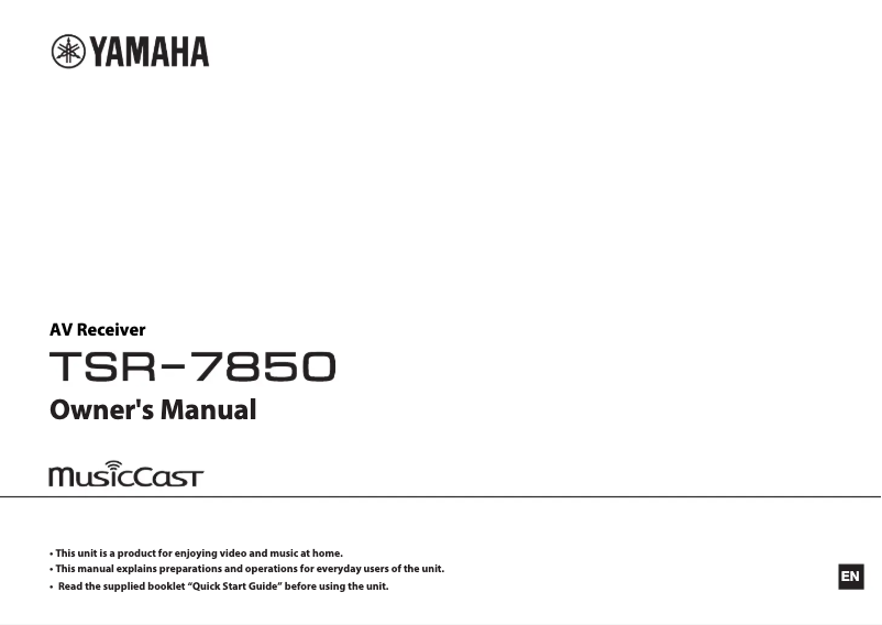 Page 1 de la notice Manuel utilisateur Yamaha TSR-7850
