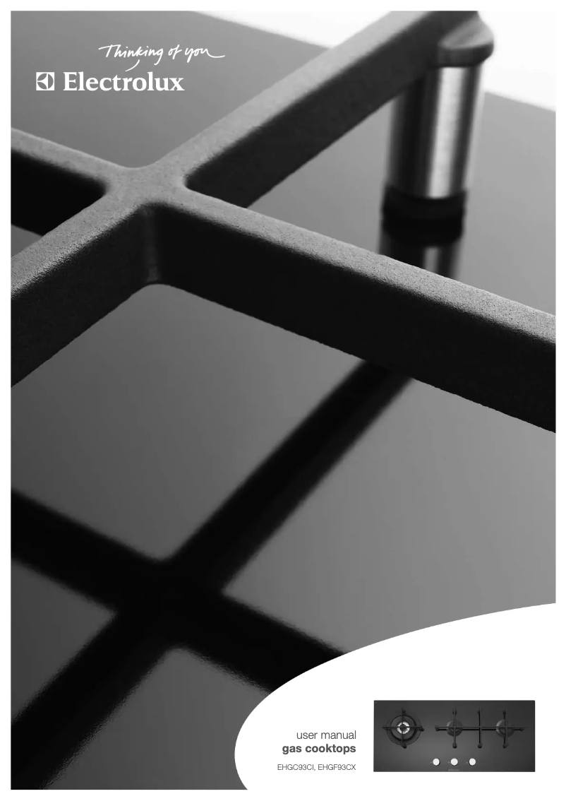 Page 1 de la notice Manuel utilisateur Electrolux EHGF93CX