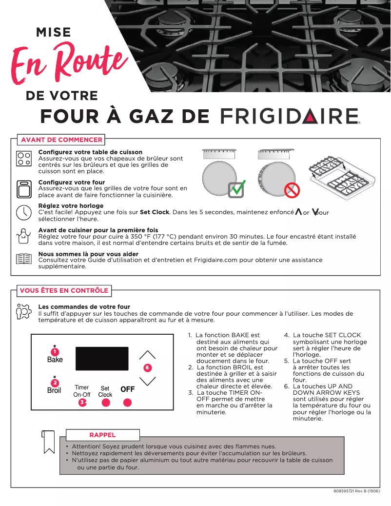 Page 1 de la notice Manuel utilisateur Frigidaire FCRG3051AS