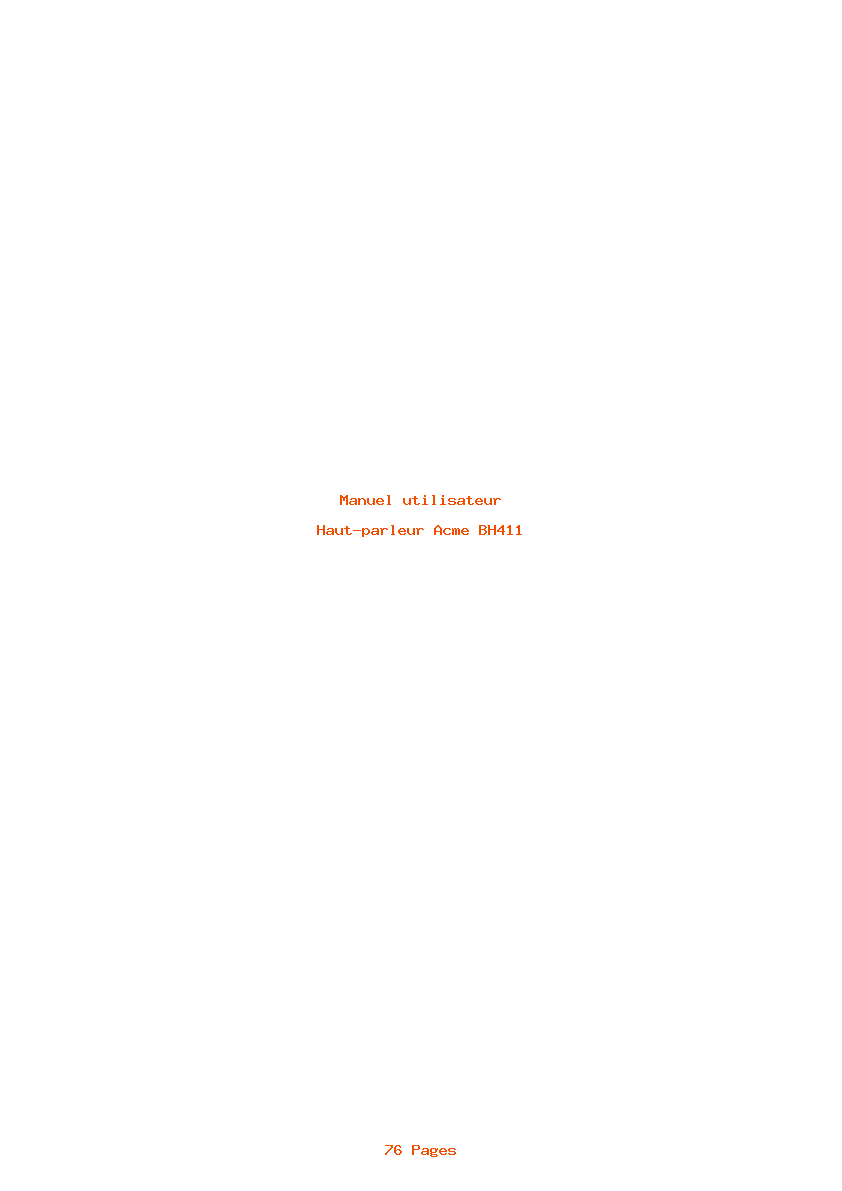 Page 1 de la notice Manuel utilisateur Acme BH411