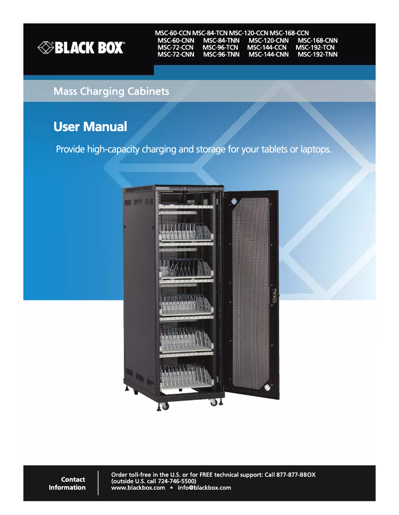 Page 1 de la notice Manuel utilisateur Black Box MSC-72-CCN