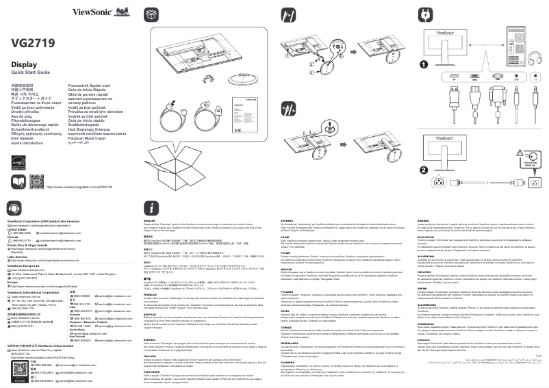 Página 1 del manual Guía de inicio rápido Viewsonic VG Series VG2719-2K