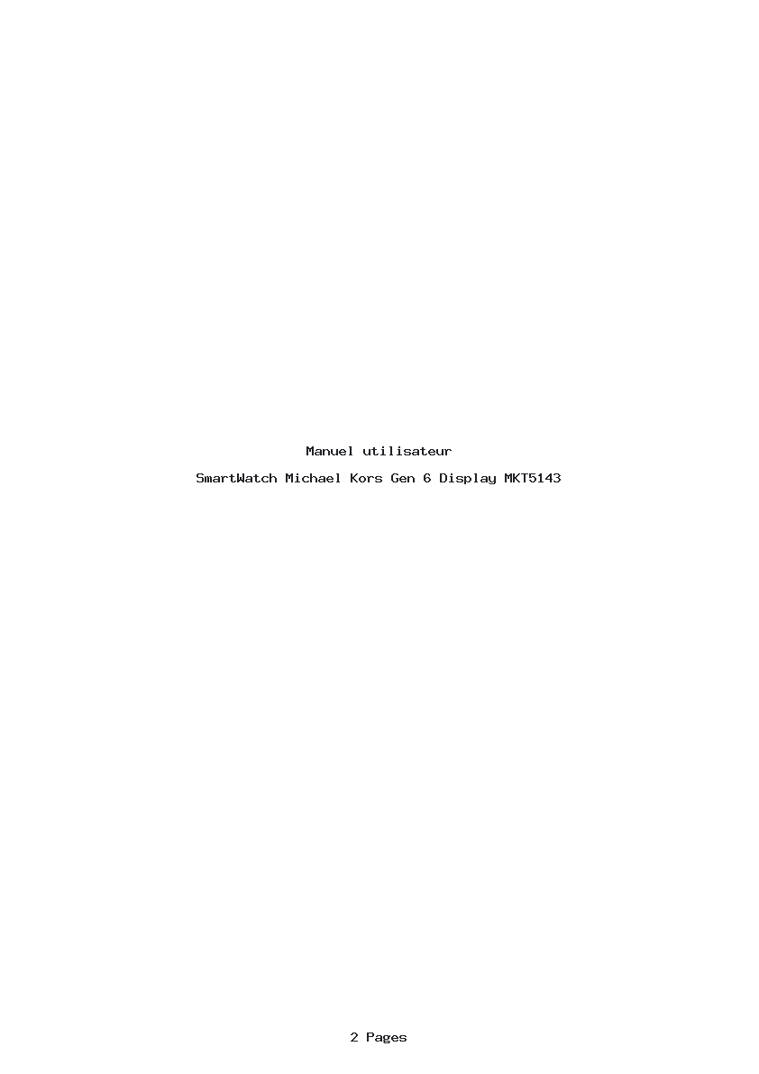 Page 1 de la notice Manuel utilisateur Michael Kors Gen 6 Display MKT5143