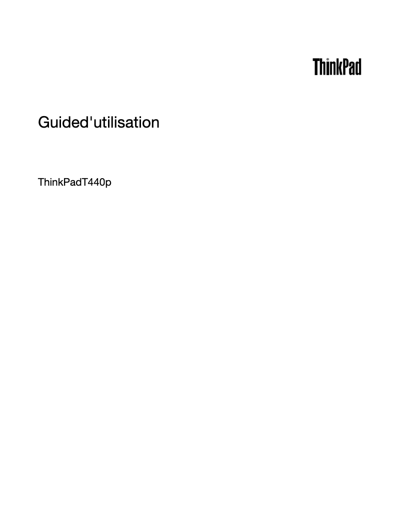 Page 1 de la notice Manuel utilisateur Lenovo ThinkPad T440p