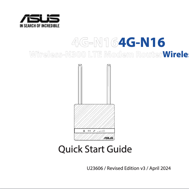 Página 1 del manual Manual de usuario Asus 4G-N16
