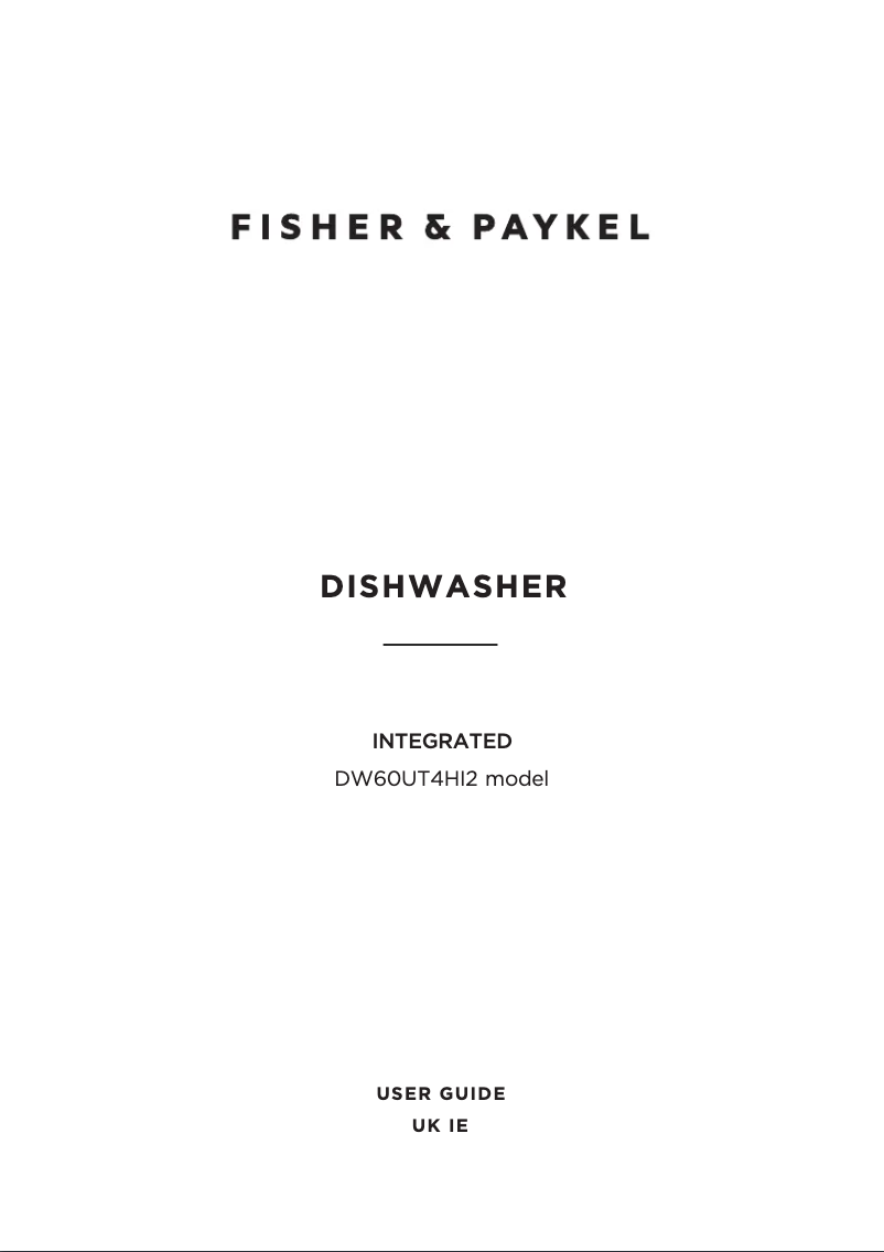Page 1 de la notice Manuel utilisateur Fisher & Paykel DW60UT4HI2