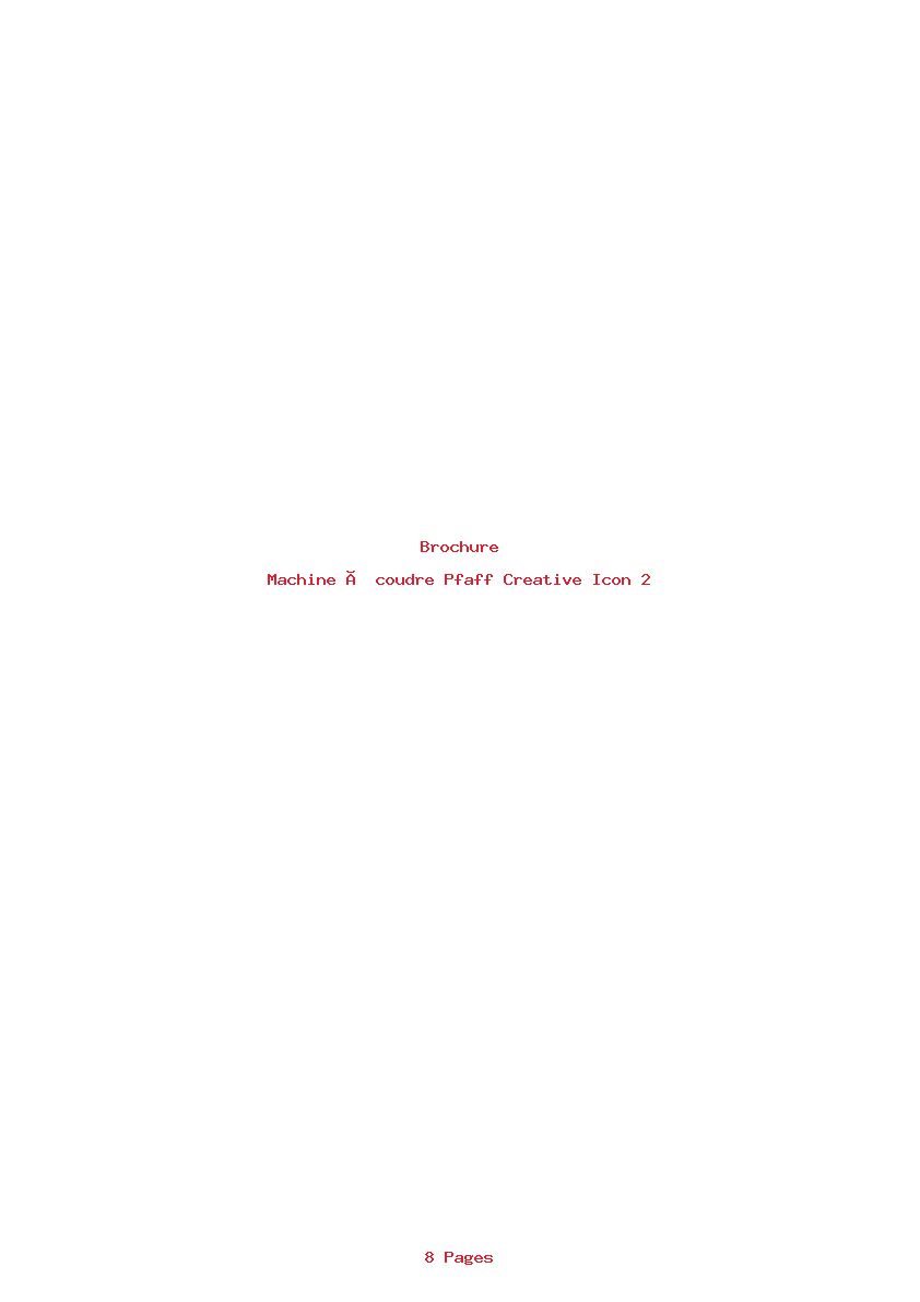 Page 1 de la notice Brochure Pfaff Creative Icon 2