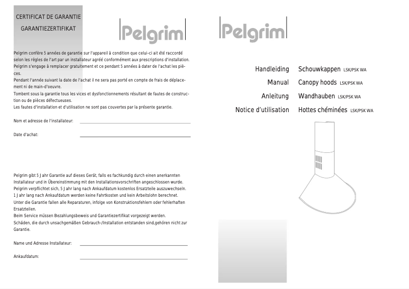 Page 1 de la notice Manuel utilisateur Pelgrim LSK 965