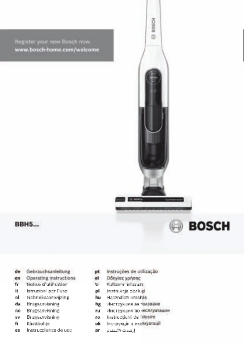 Page 1 of the manual User Manual Bosch Athlet BBH52550