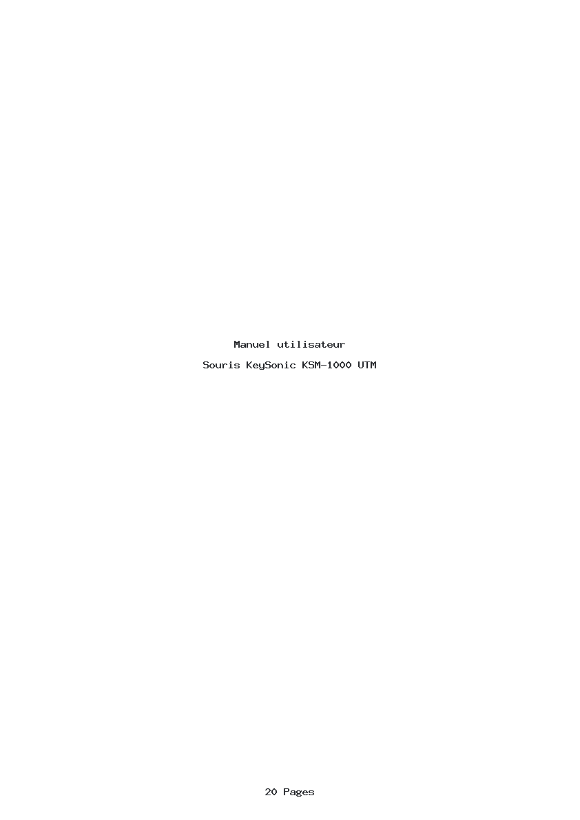 Page 1 de la notice Manuel utilisateur KeySonic KSM-1000 UTM