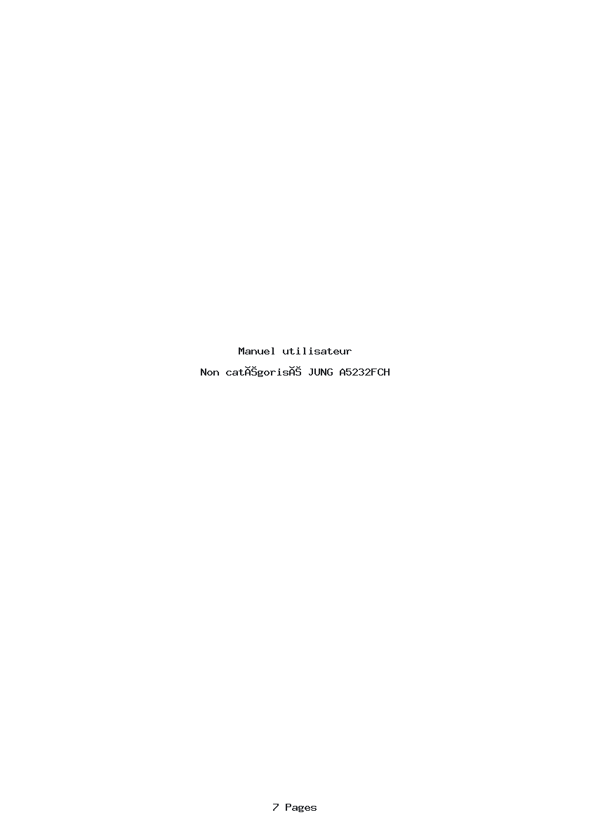 Page 1 de la notice Manuel utilisateur JUNG A5232FCH