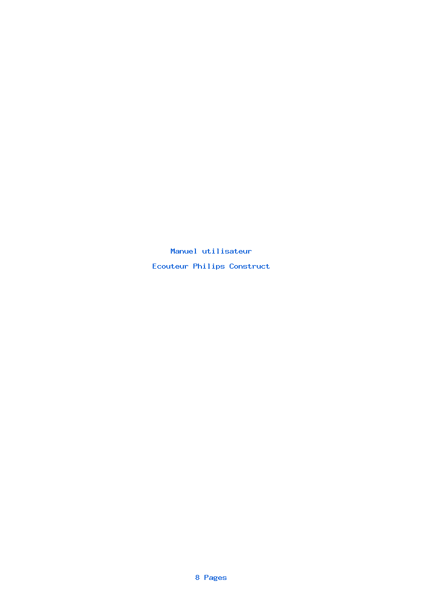 Page 1 de la notice Manuel utilisateur Philips Construct