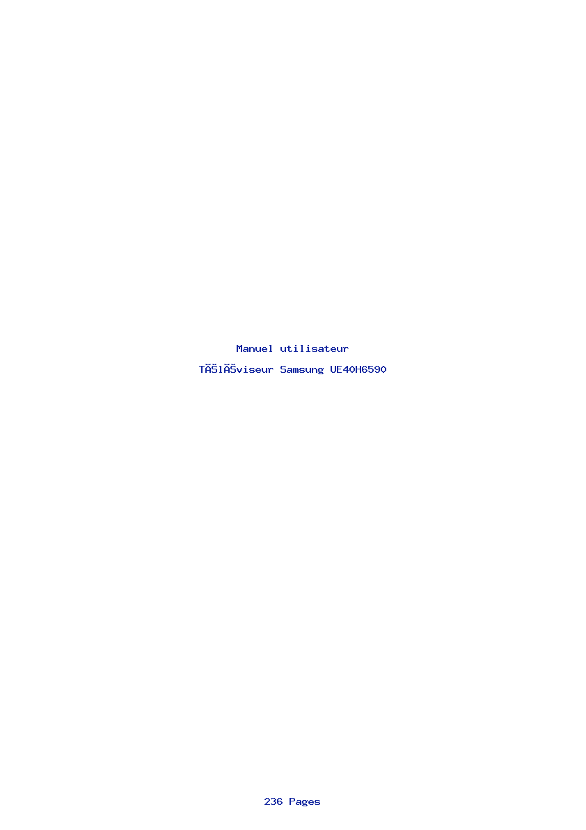 Page 1 de la notice Manuel utilisateur Samsung UE40H6590