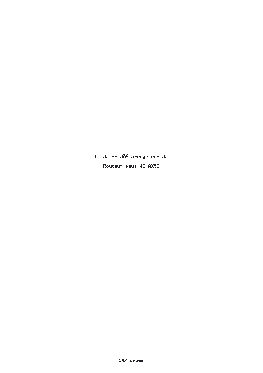 Page 1 de la notice Guide de démarrage rapide Asus 4G-AX56