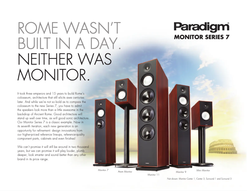 Page 1 of the manual Technical Sheet Paradigm Monitor 11 v7