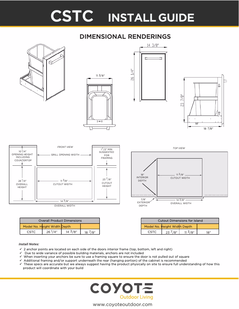Page 1 de la notice Manuel utilisateur Coyote CSTC