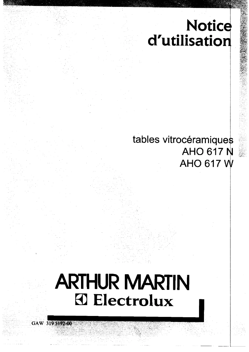 Página 1 del manual Manual de usuario Arthur Martin-Electrolux AHO617W