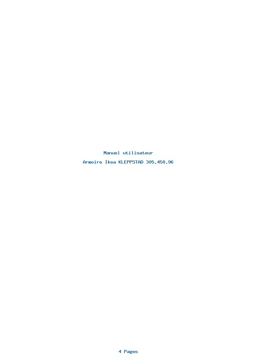 Page 1 de la notice Manuel utilisateur Ikea KLEPPSTAD 305.458.96