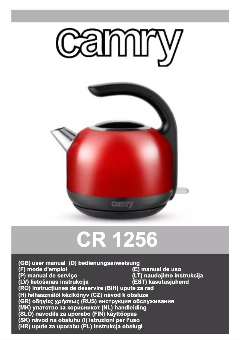 Page 1 de la notice Manuel utilisateur Camry CR 1256
