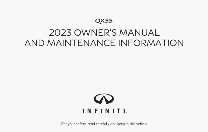 Page 1 de la notice Manuel utilisateur Infiniti QX55 (2023)