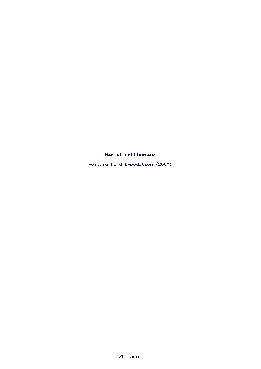 Page 1 de la notice Manuel utilisateur Ford Expedition (2000)