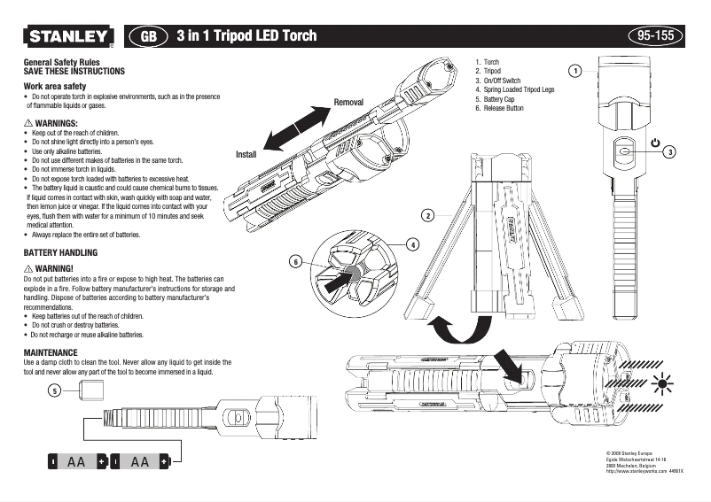 Page 1 de la notice Manuel utilisateur Stanley 95-155