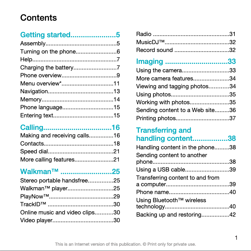 Image de la première page du manuel de l'appareil W508