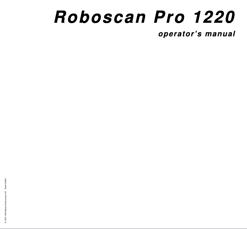 Page 1 of the manual User Manual Martin RoboScan Pro 1220 CMYR