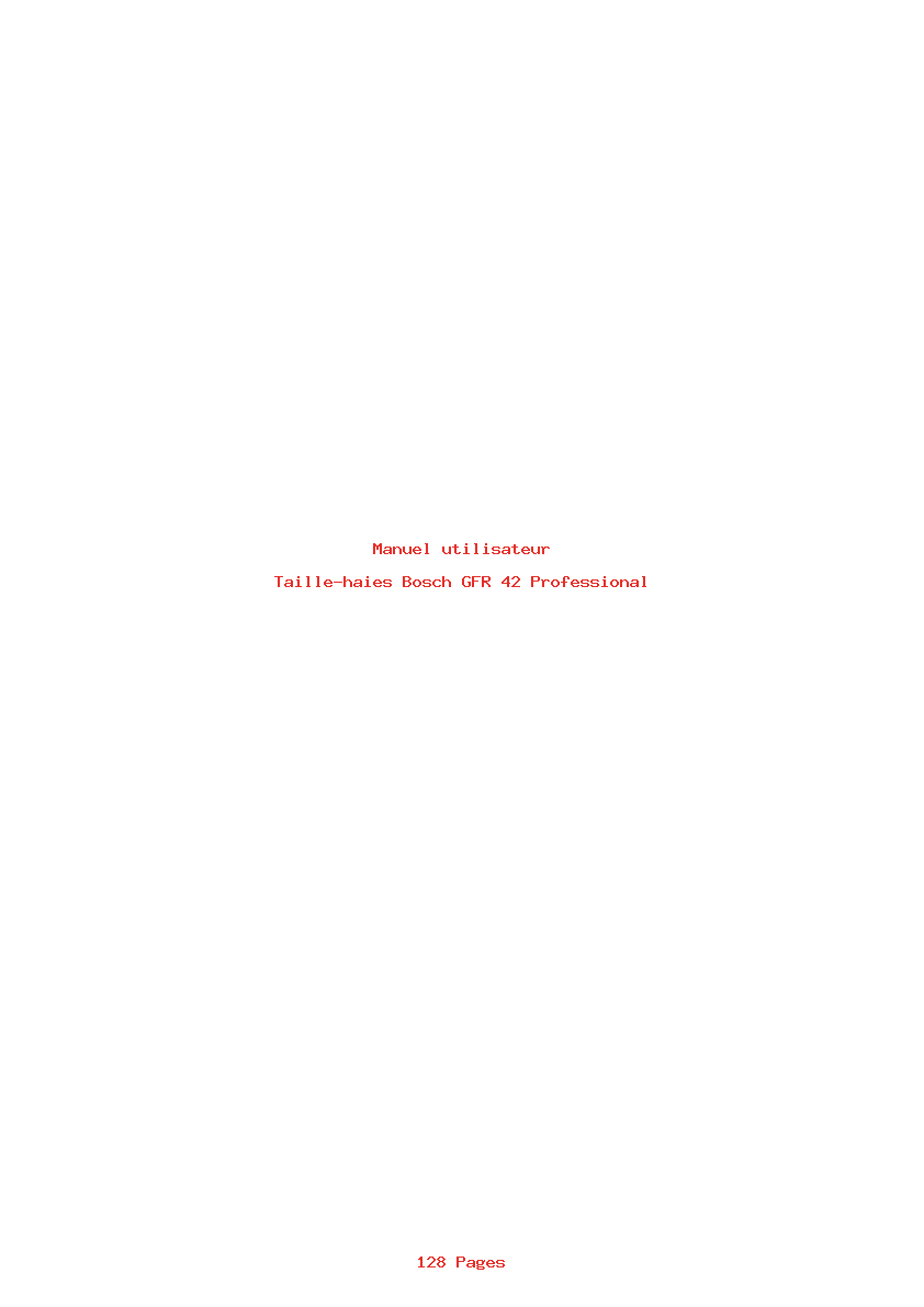Page 1 de la notice Manuel utilisateur Bosch GFR 42 Professional