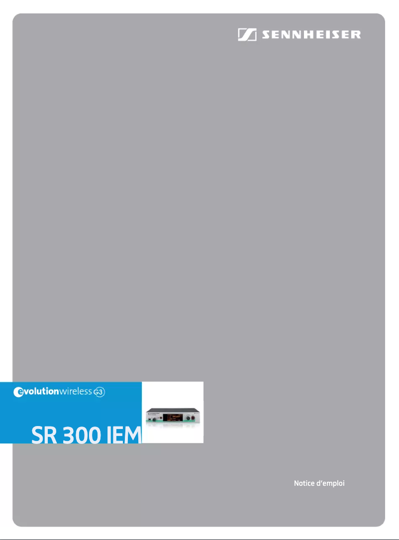 Page 1 de la notice Manuel utilisateur Sennheiser SR 300 IEM G3