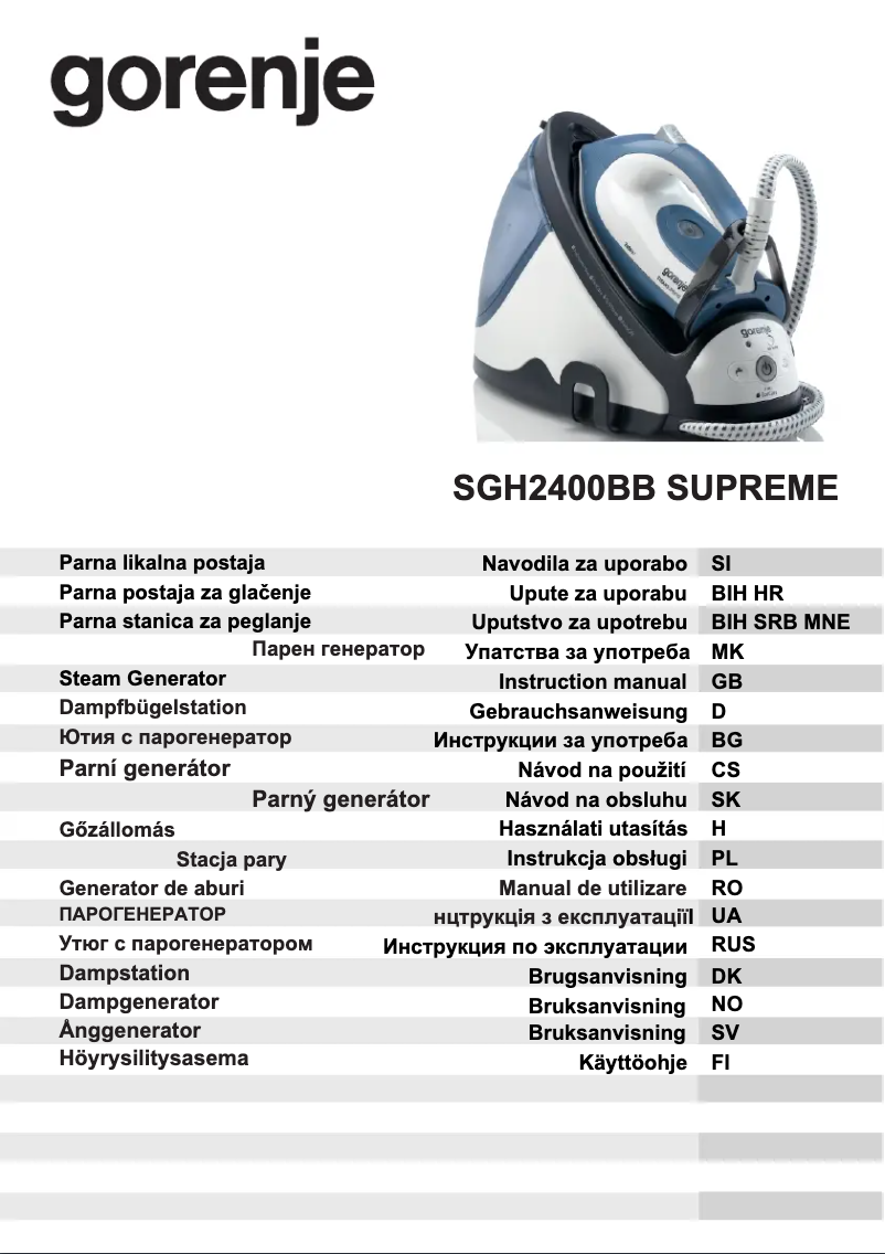Página 1 del manual Manual de usuario Gorenje SGH2400BB Supreme