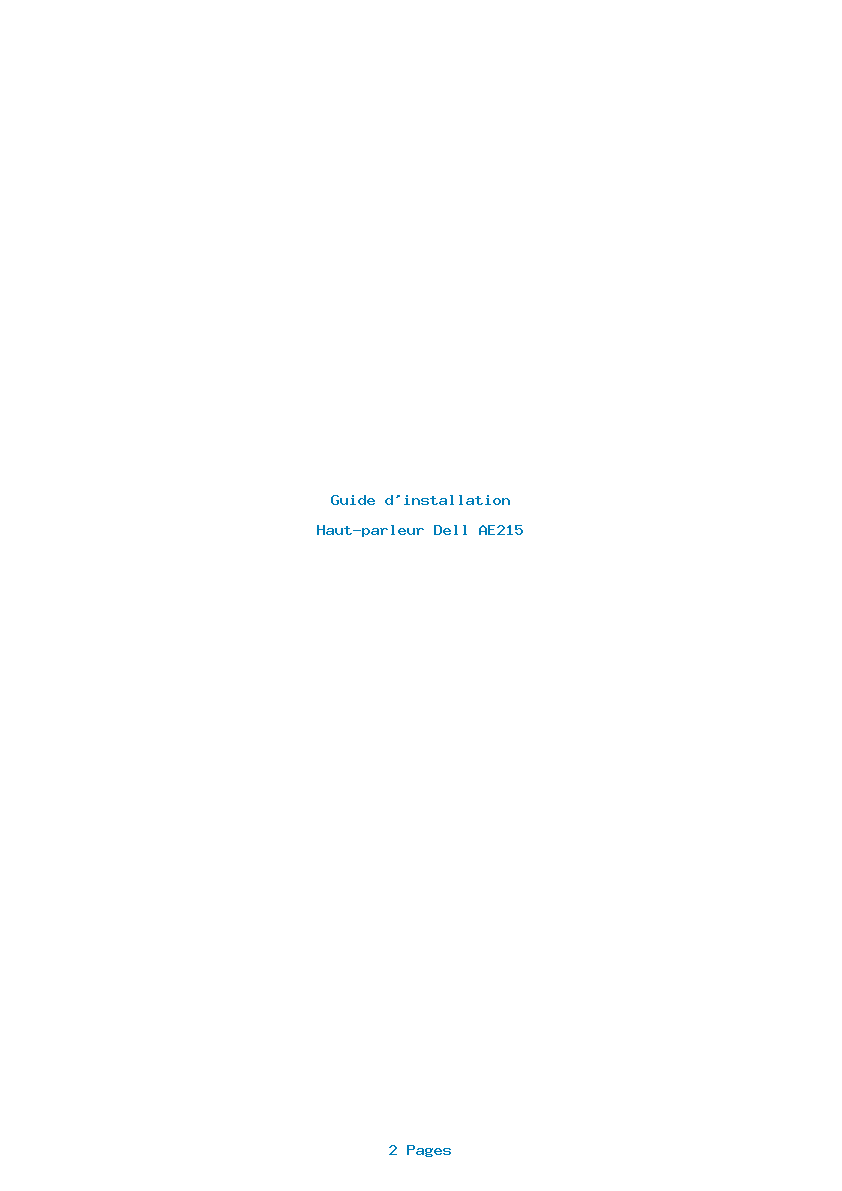 Page 1 de la notice Guide d'installation Dell AE215
