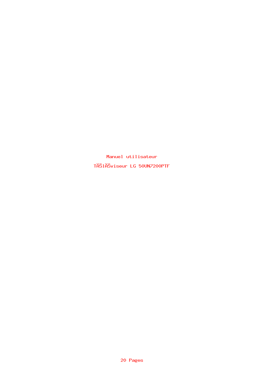 Page 1 de la notice Manuel utilisateur LG 50UN7200PTF