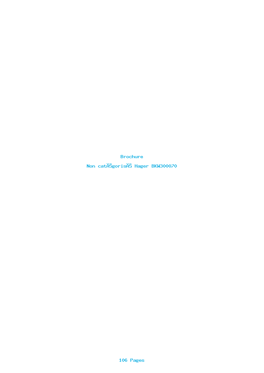 Page 1 de la notice Brochure Hager BKW300070