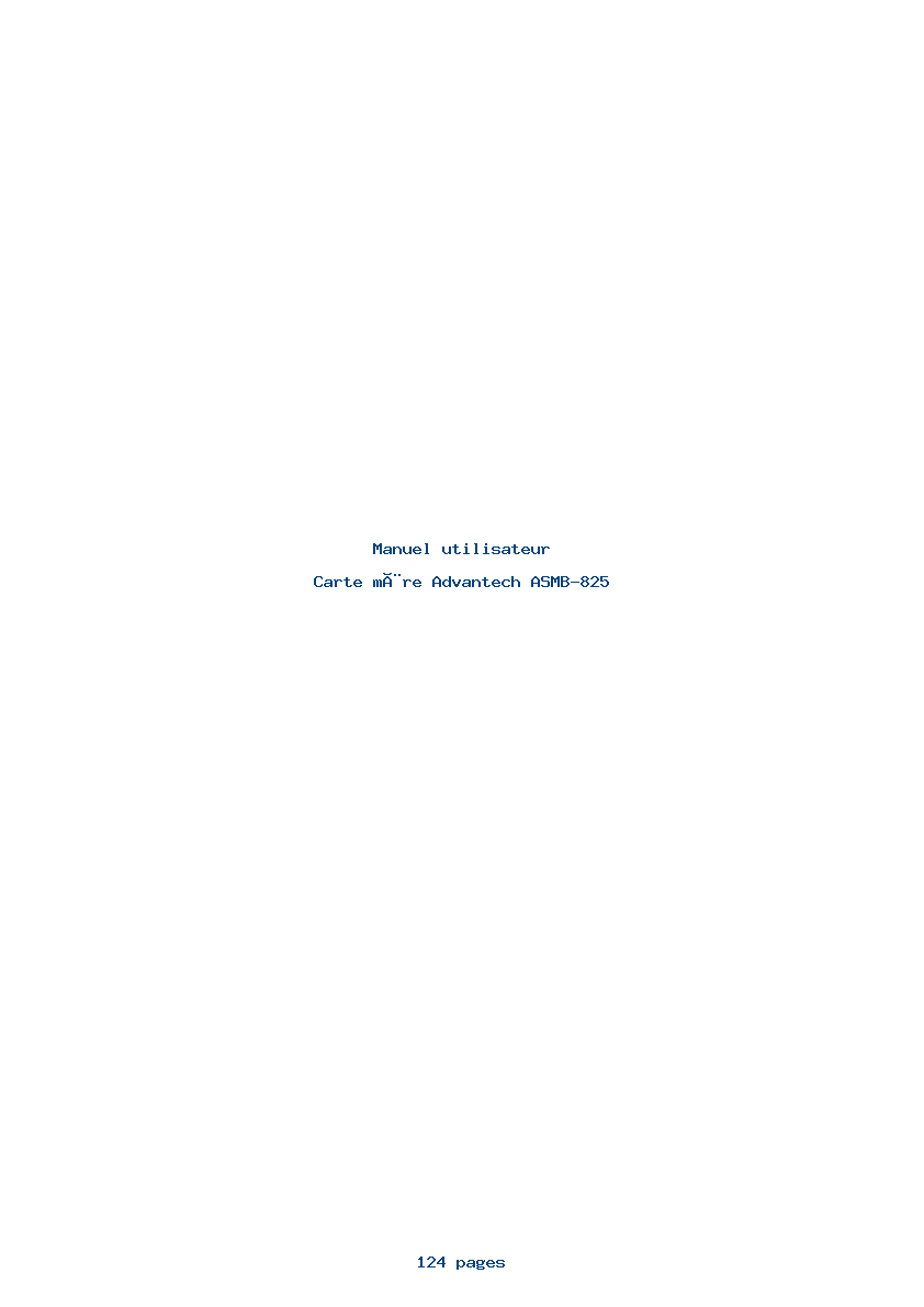 Page 1 de la notice Manuel utilisateur Advantech ASMB-825