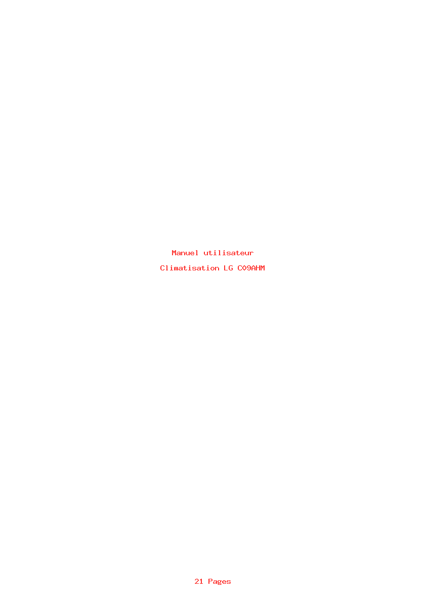 Page 1 de la notice Manuel utilisateur LG C09AHM