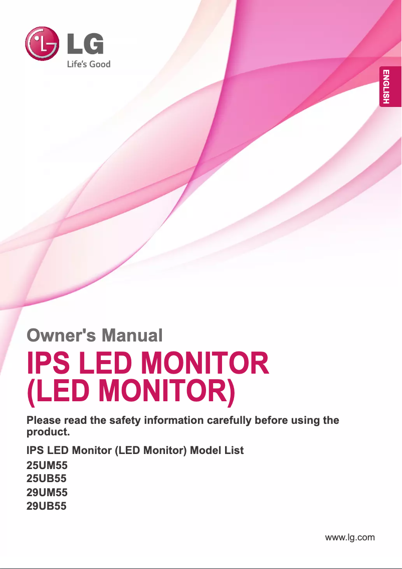 Page 1 de la notice Manuel utilisateur LG 25UM55