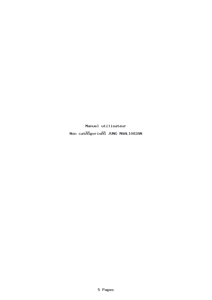 Page 1 de la notice Manuel utilisateur JUNG MAAL1082AN
