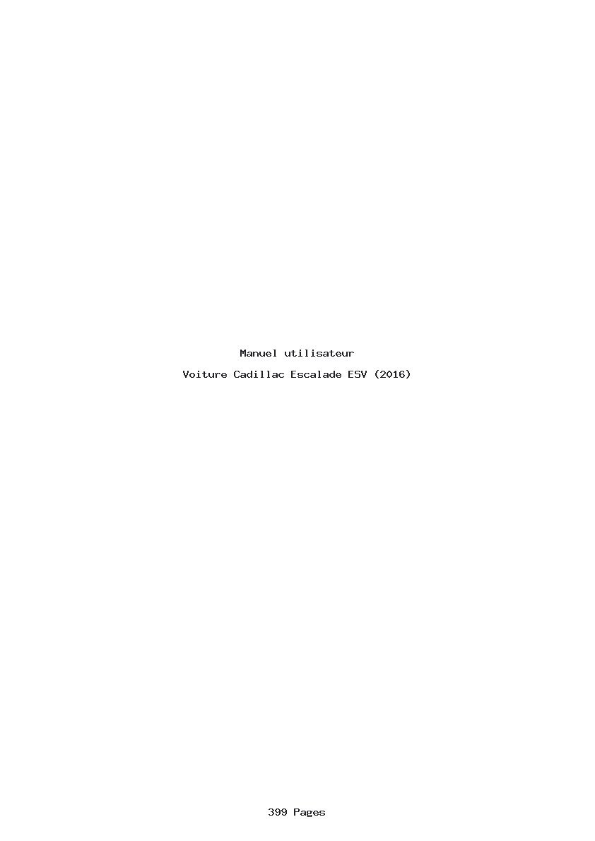 Page 1 de la notice Manuel utilisateur Cadillac Escalade ESV (2016)