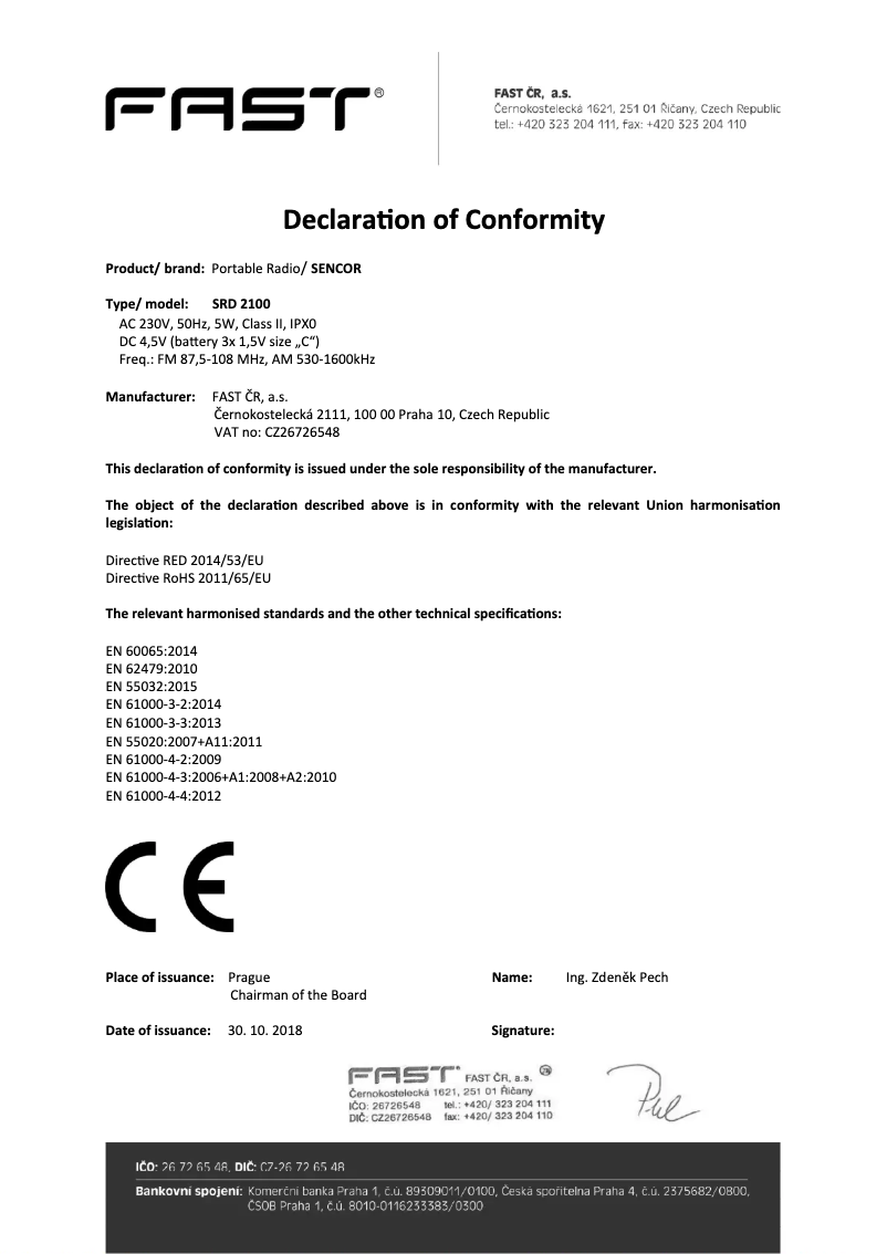 Page 1 de la notice Manuel utilisateur Sencor SRD 2100 W