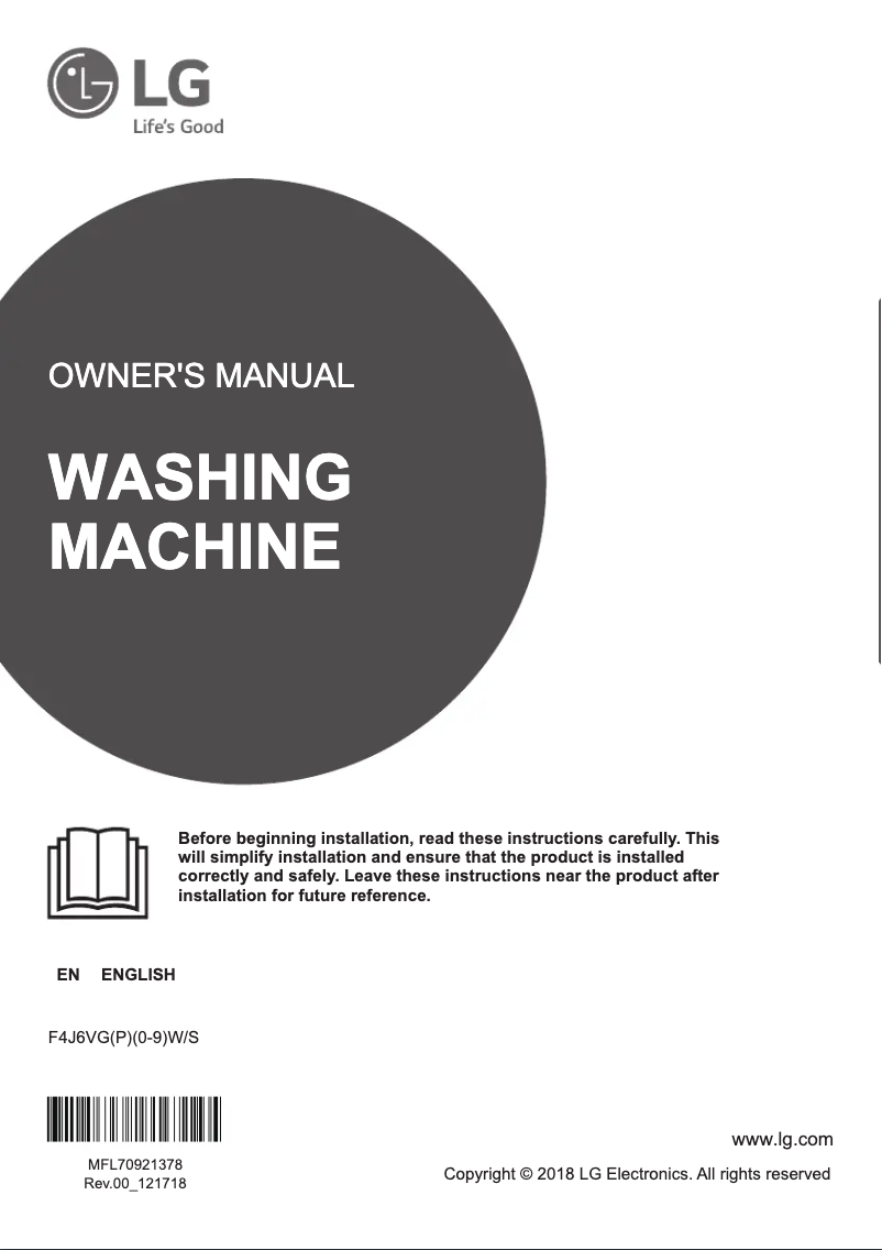 Page 1 of the manual User Manual LG F4J6VGP2S