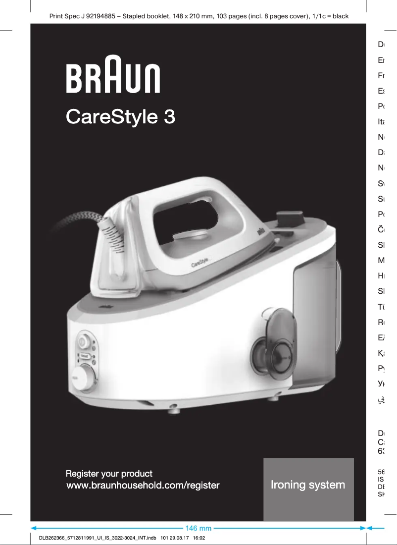 Página 1 del manual Manual de usuario Braun CareStyle 3 IS 3024