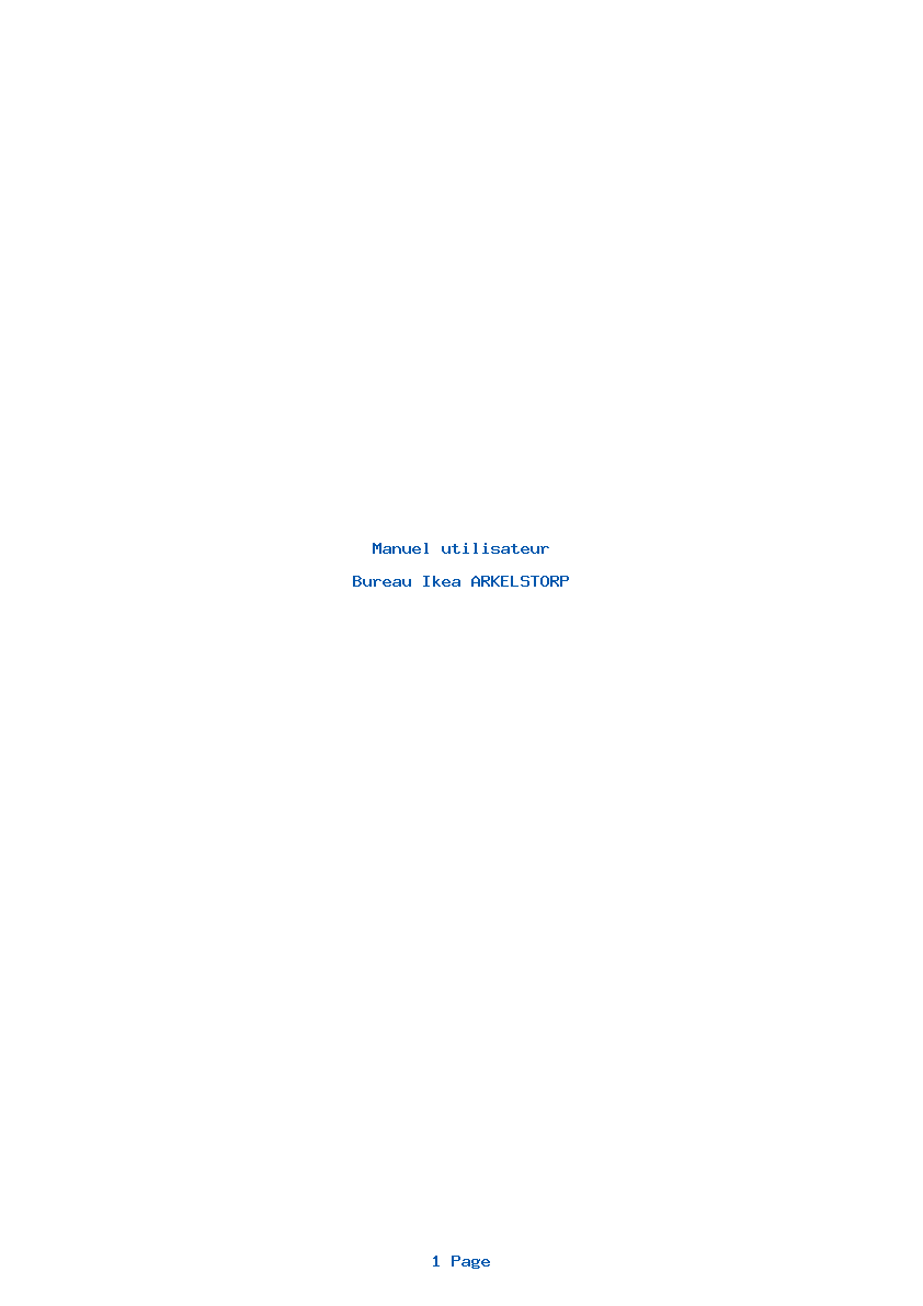 Page 1 de la notice Manuel utilisateur Ikea ARKELSTORP