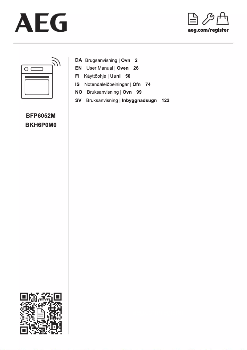 Page 1 de la notice Manuel utilisateur AEG BFP6052M