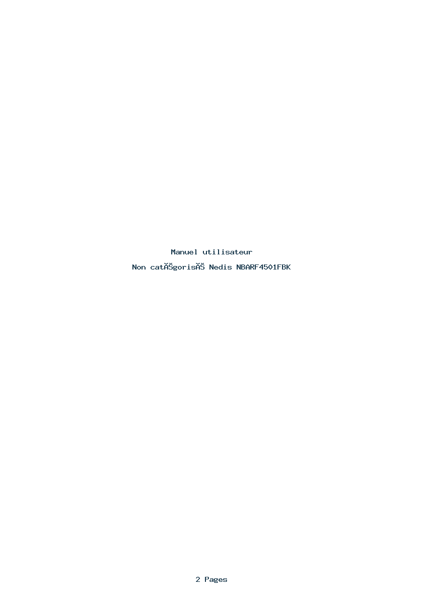 Page 1 de la notice Manuel utilisateur Nedis NBARF4501FBK