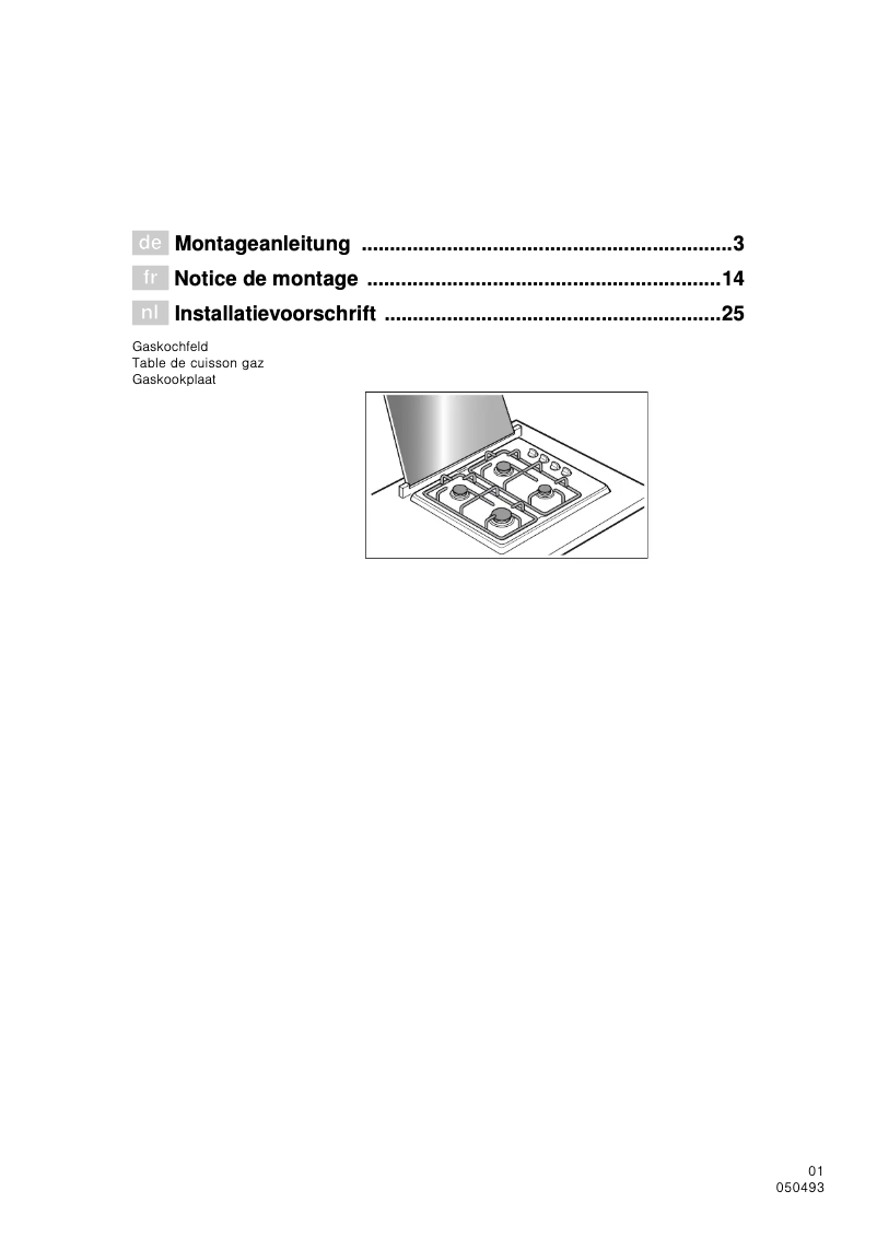 Page 1 de la notice Guide d'installation Bosch NGU2121DE