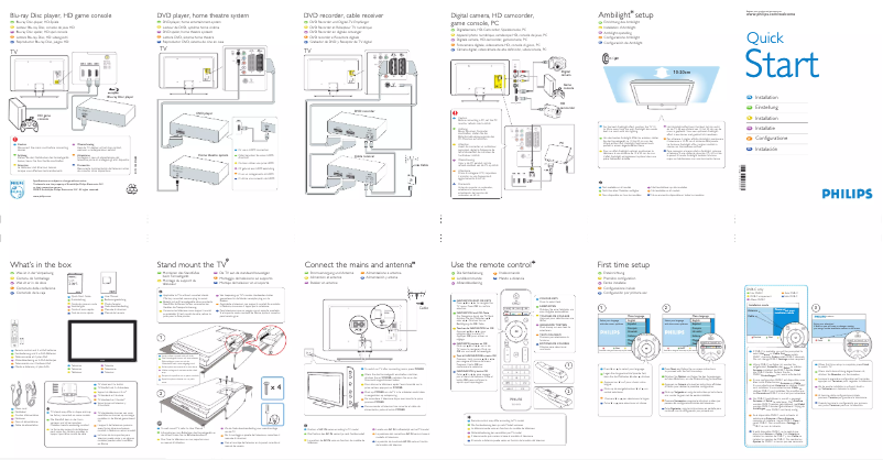 Page n°1 - Guide de démarrage rapide Philips 37PFL5603H
