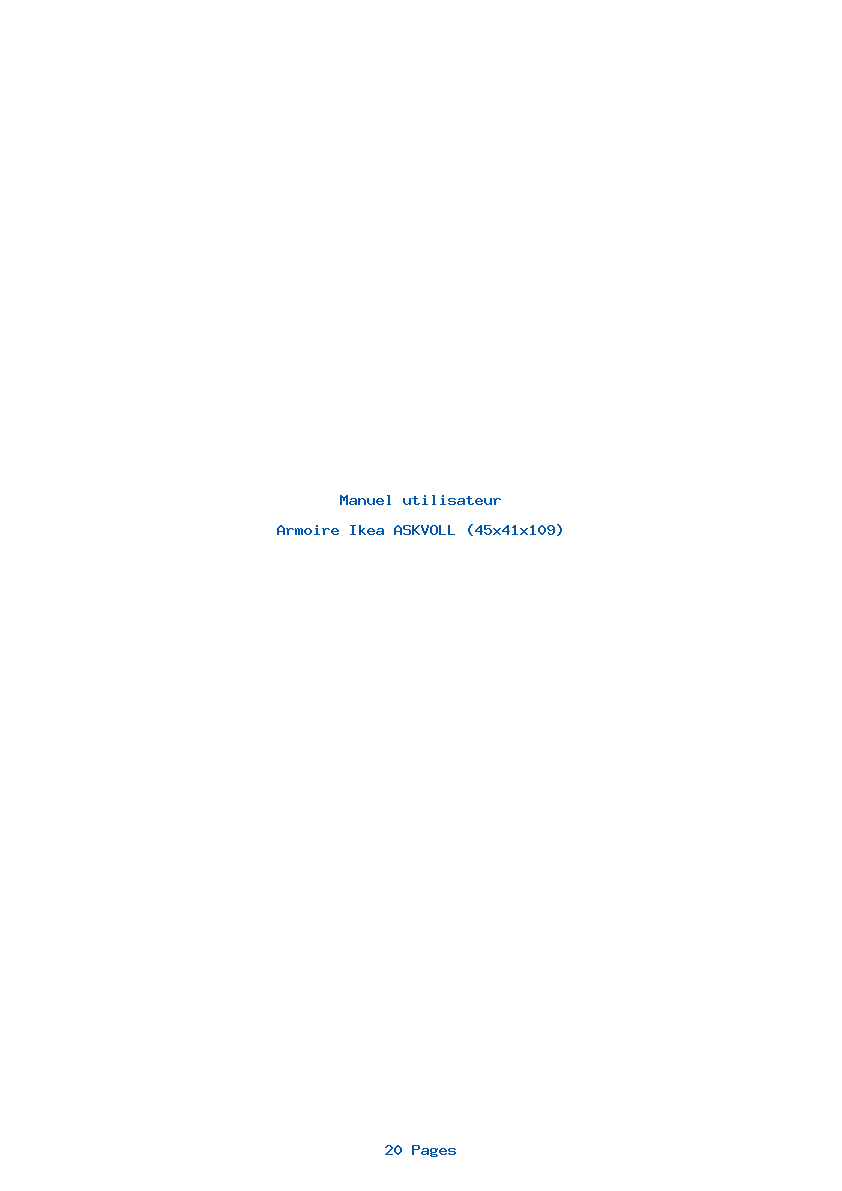Page 1 de la notice Manuel utilisateur Ikea ASKVOLL (45x41x109)
